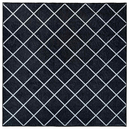 Vloerkleed ORIZ Zwart diamantpatroon 200 x 200 cm