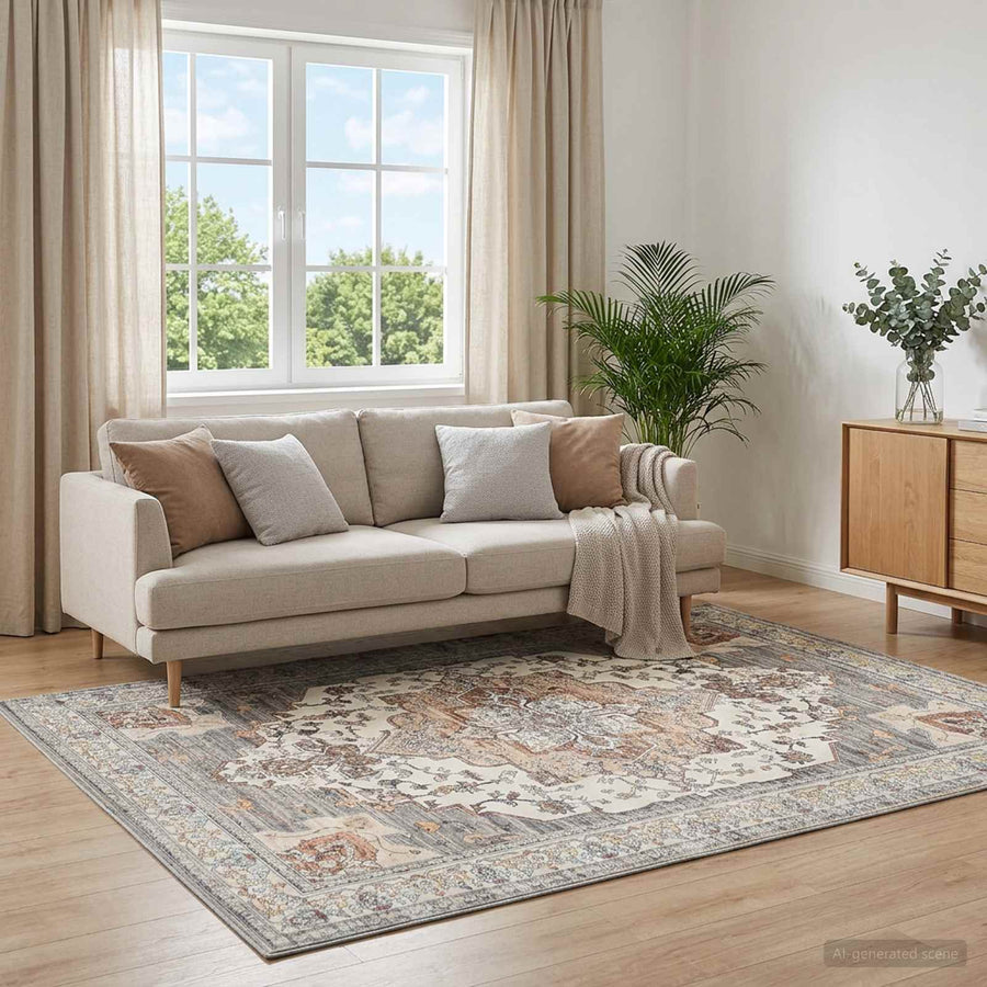 Vloerkleed ORIZ Bruin 240 x 240 cm 100% polyester
