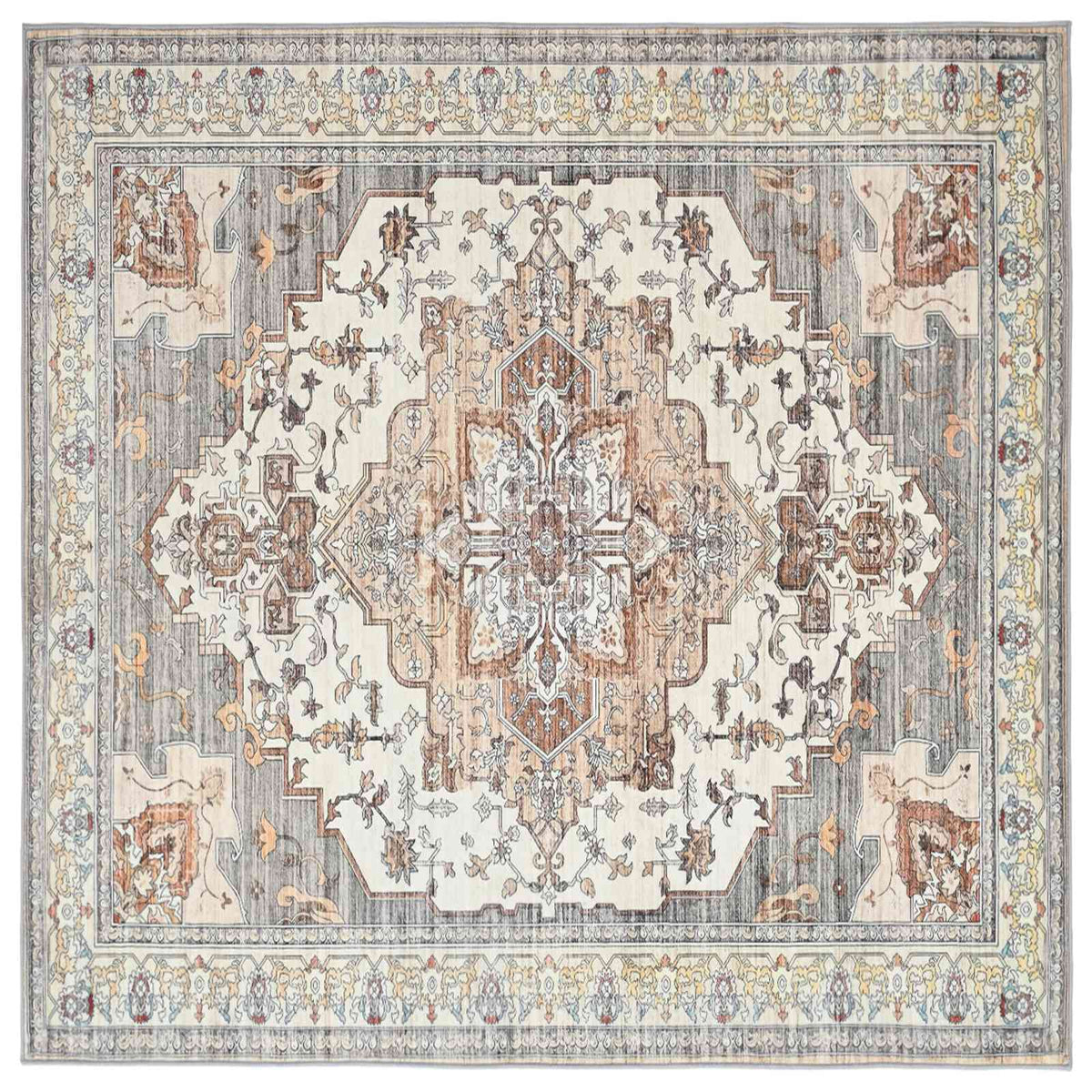 Vloerkleed ORIZ Bruin 240 x 240 cm 100% polyester