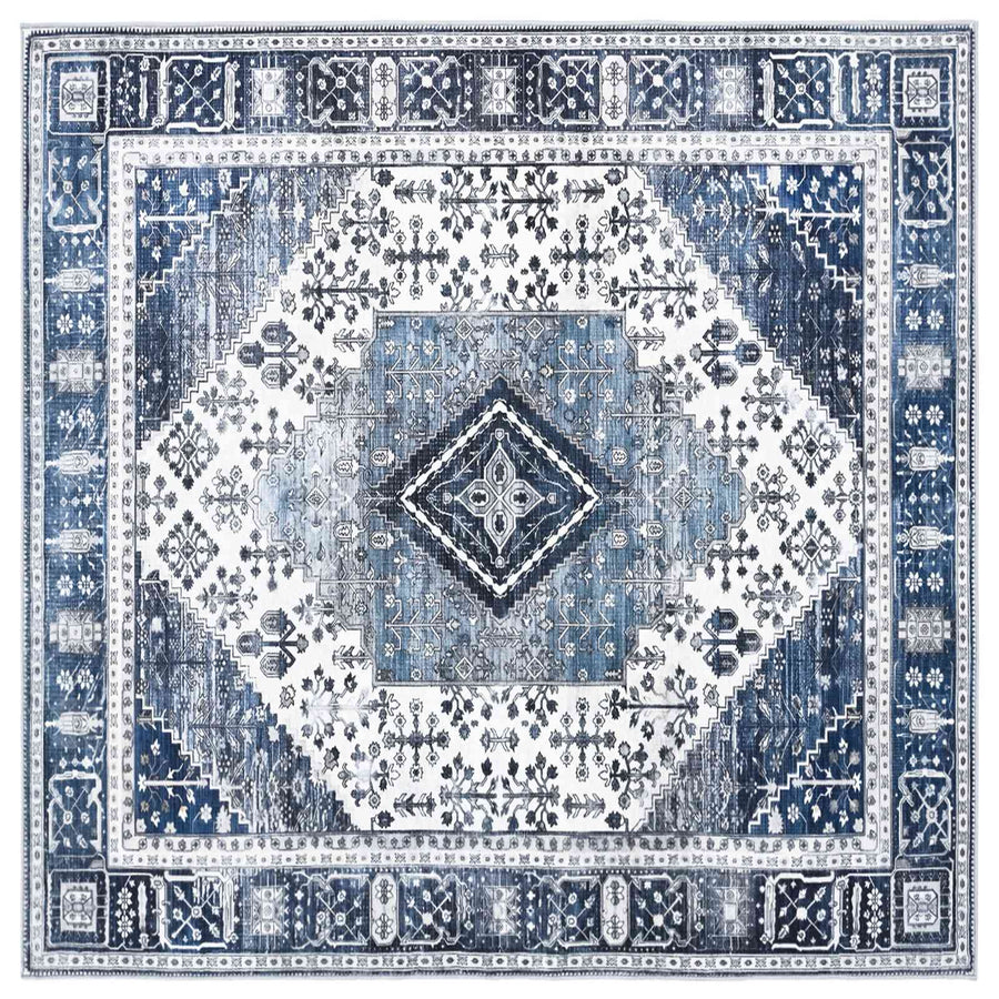 Vloerkleed ORIZ Donkerblauw 240 x 240 cm 100% polyester