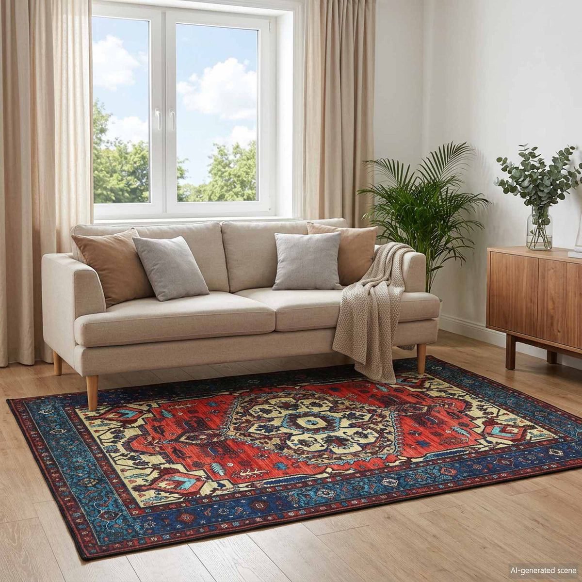 Vloerkleed ORIZ Rood 200 x 280 cm 100% polyester