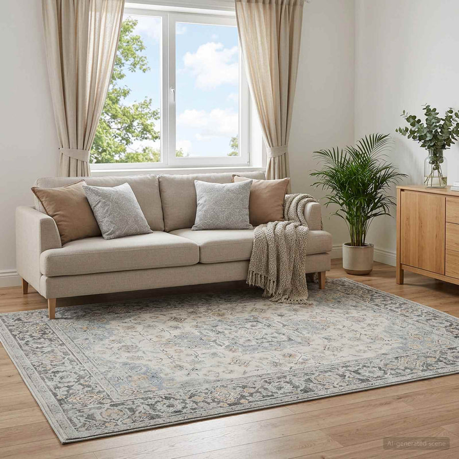 Vloerkleed ORIZ Crèmekleurig 200 x 200 cm 100% Polyester