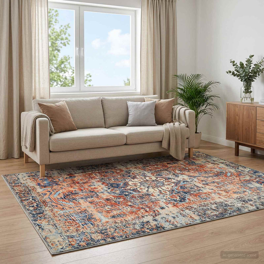 Vloerkleed ORIZ Oranje 80 x 150 cm 100% polyester