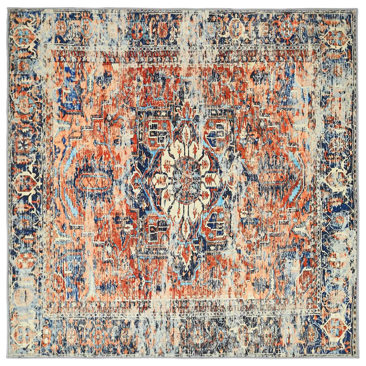 Vloerkleed ORIZ Oranje 200 x 200 cm 100% polyester