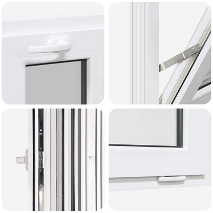 Kantel kelderraam RISOR 40 x 40 cm PVC en helder glas