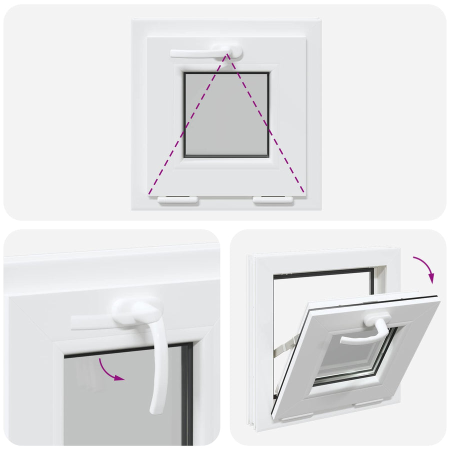 Kantel kelderraam RISOR 40 x 40 cm PVC en helder glas