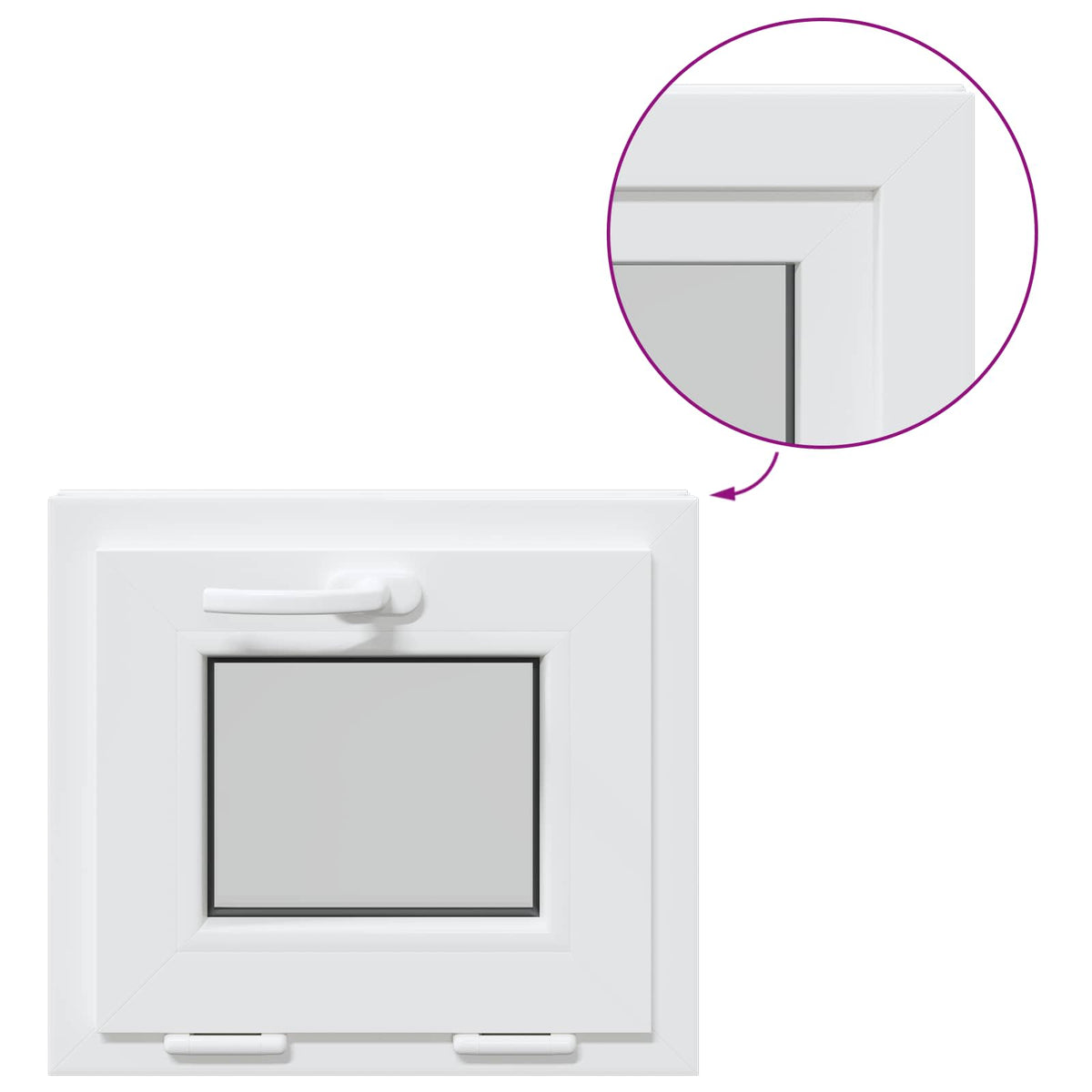 Kantel kelderraam RISOR 45 x 40 cm PVC en helder glas