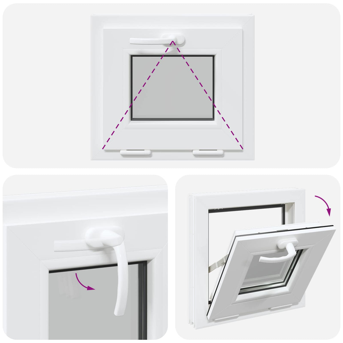 Kantel kelderraam RISOR 45 x 40 cm PVC en helder glas