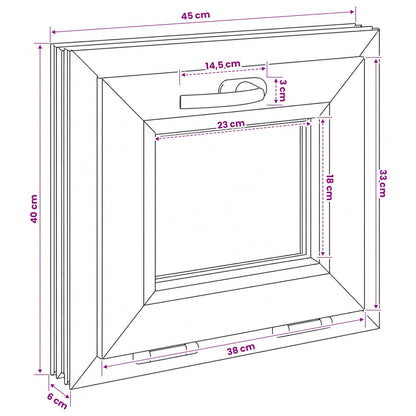 Kantel kelderraam RISOR 45 x 40 cm PVC en helder glas