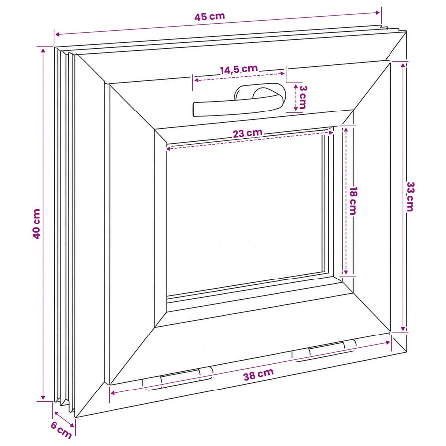 Kantel kelderraam RISOR 45 x 40 cm PVC en helder glas