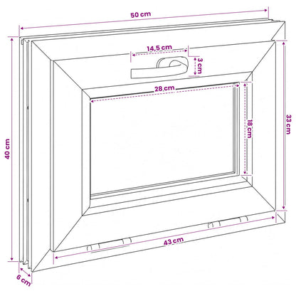 Kantel kelderraam RISOR 50 x 40 cm PVC en helder glas