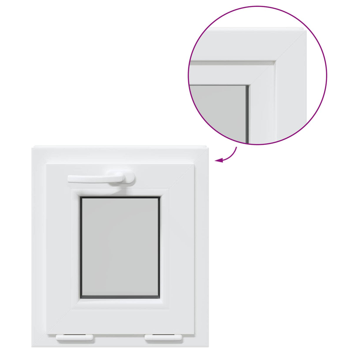 Kantel kelderraam RISOR 40 x 45 cm PVC en helder glas
