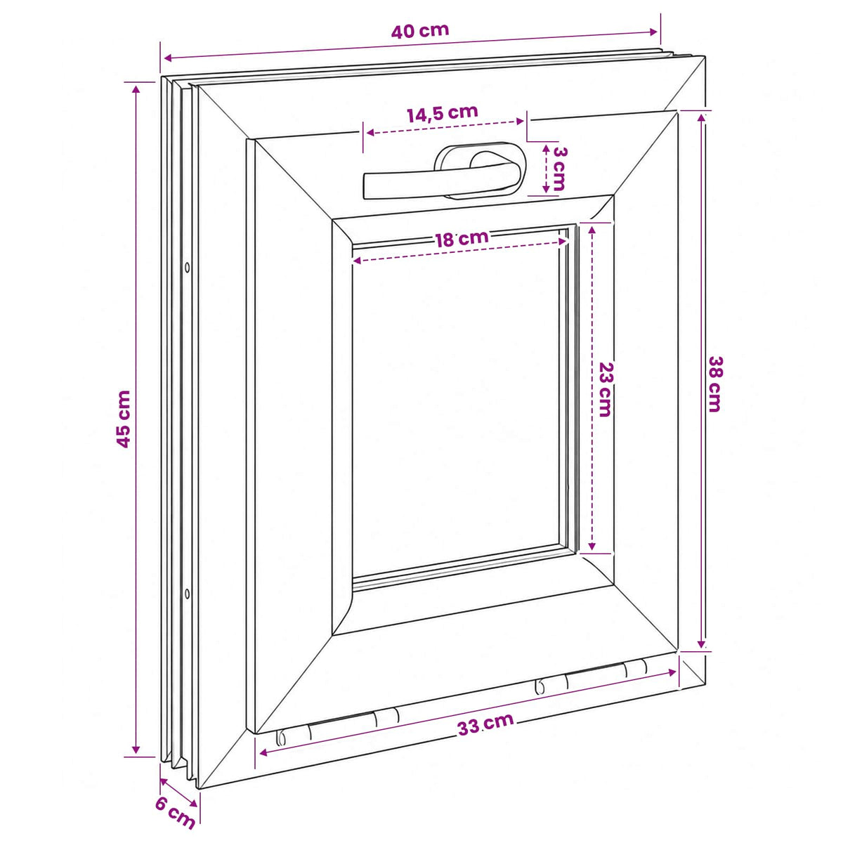 Kantel kelderraam RISOR 40 x 45 cm PVC en helder glas