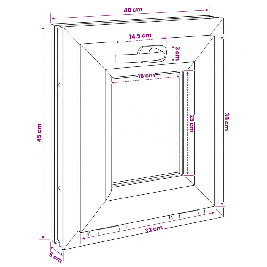 Kantel kelderraam RISOR 40 x 45 cm PVC en helder glas