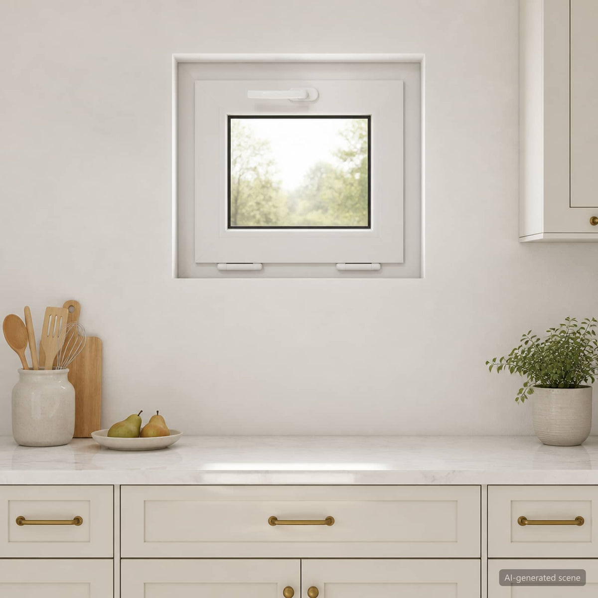 Kantel kelderraam RISOR 50 x 45 cm PVC en helder glas