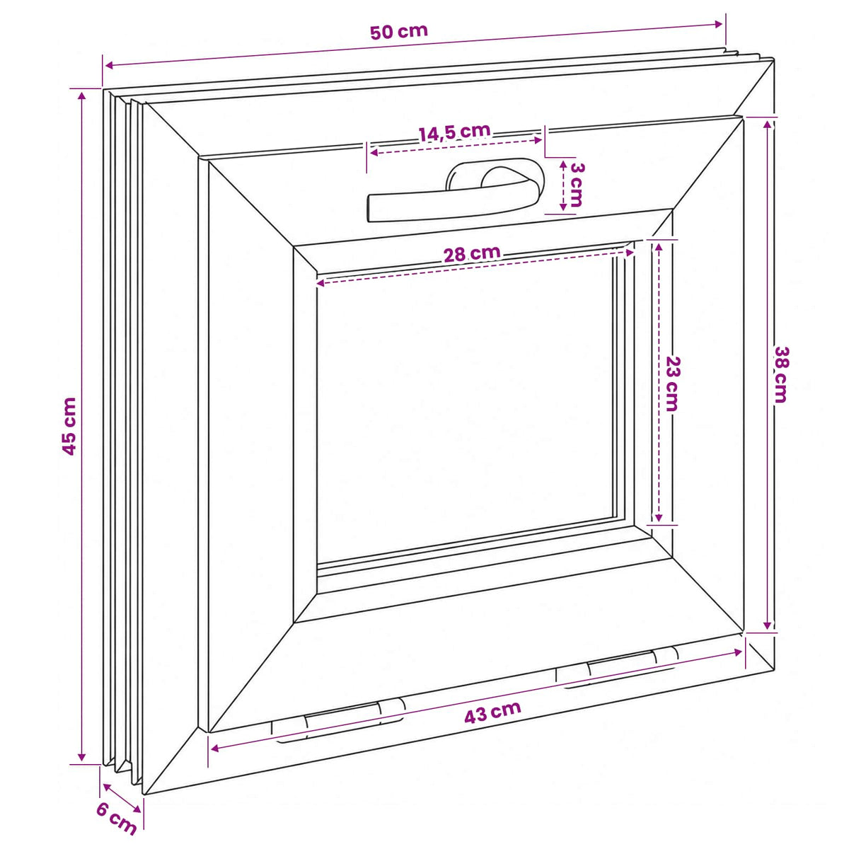 Kantel kelderraam RISOR 50 x 45 cm PVC en helder glas