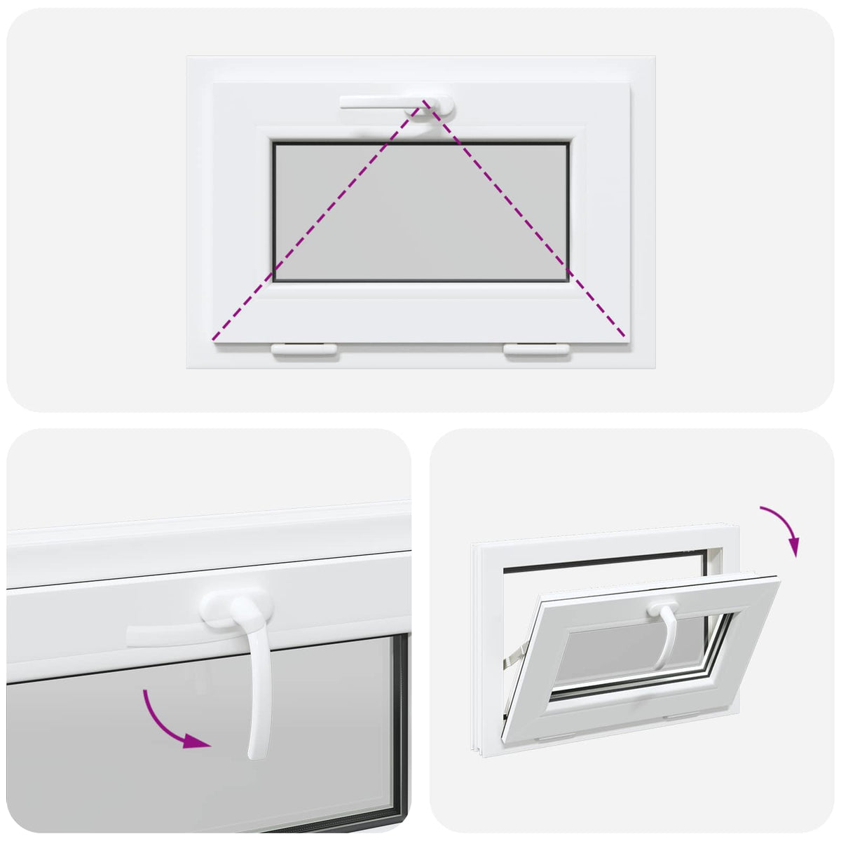 Kantel kelderraam RISOR 60 x 45 cm PVC en helder glas