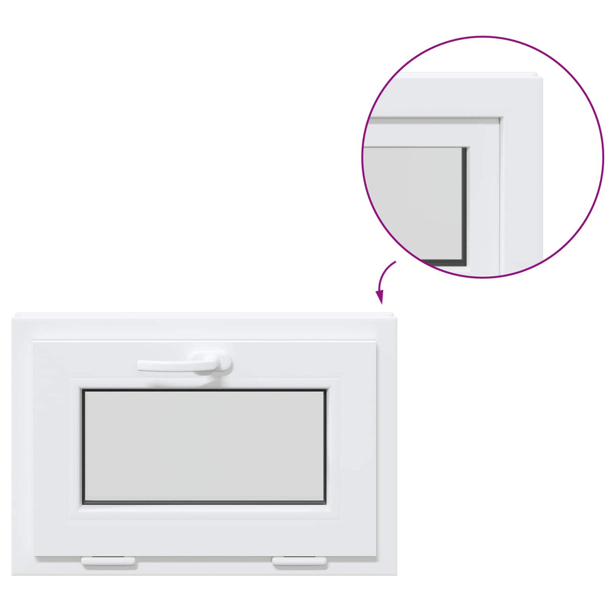 Kantel kelderraam RISOR 65 x 45 cm PVC en helder glas