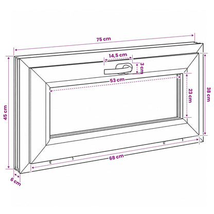 Kantel kelderraam RISOR 75 x 45 cm PVC en helder glas