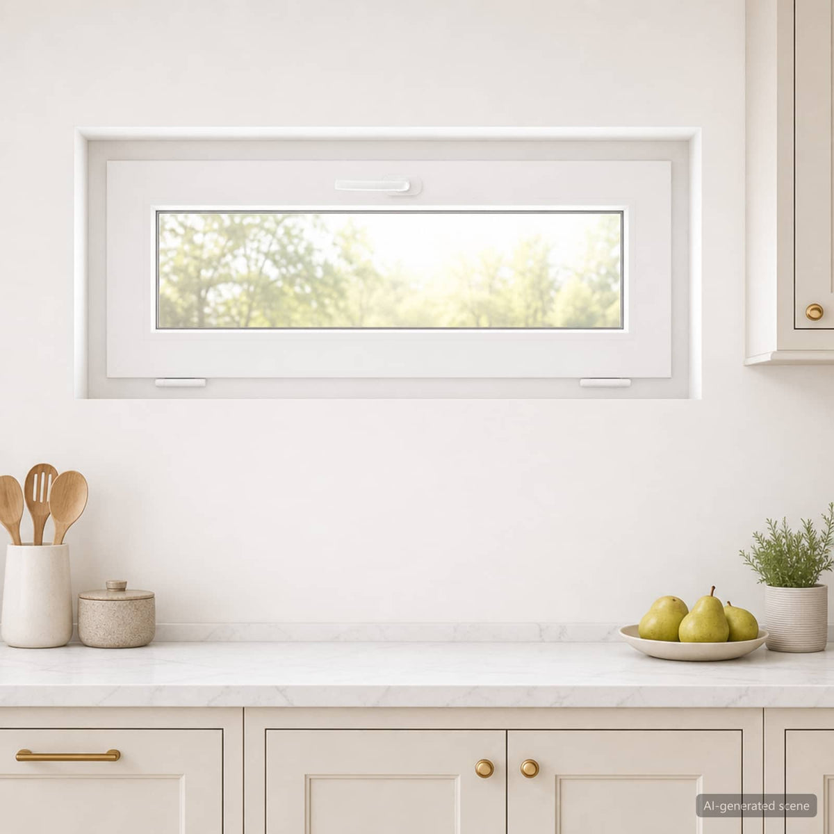 Kantel kelderraam RISOR 95 x 45 cm PVC en helder glas