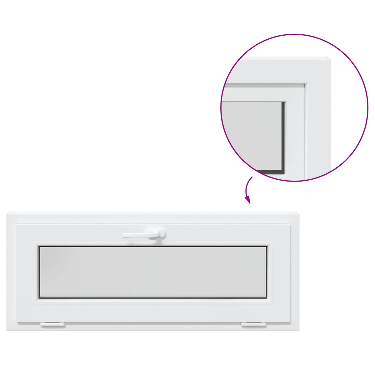 Kantel kelderraam RISOR 100 x 45 cm PVC en helder glas