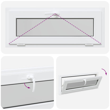 Kantel kelderraam RISOR 100 x 45 cm PVC en helder glas