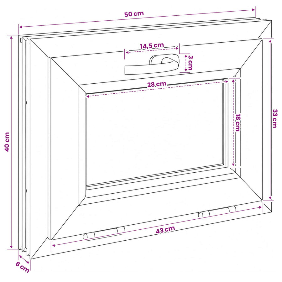 Kantel kelderraam RISOR 50 x 40 cm PVC en helder glas