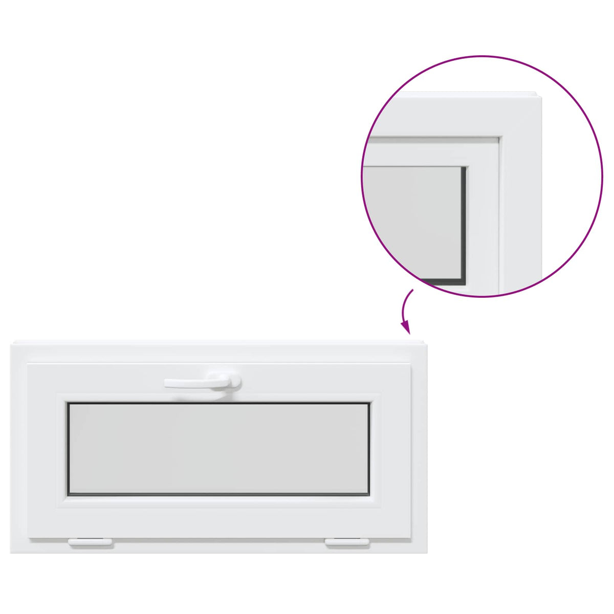 Kantel kelderraam RISOR 85 x 40 cm PVC en helder glas