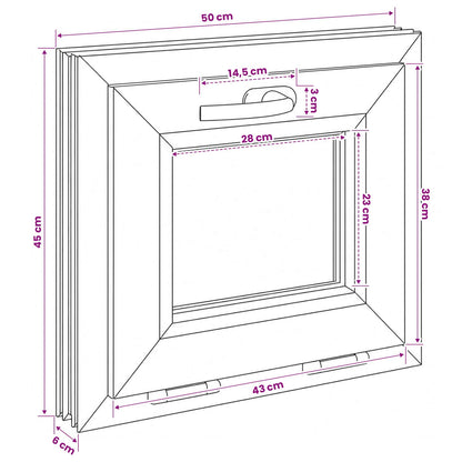 Kantel kelderraam RISOR 50 x 45 cm PVC en helder glas