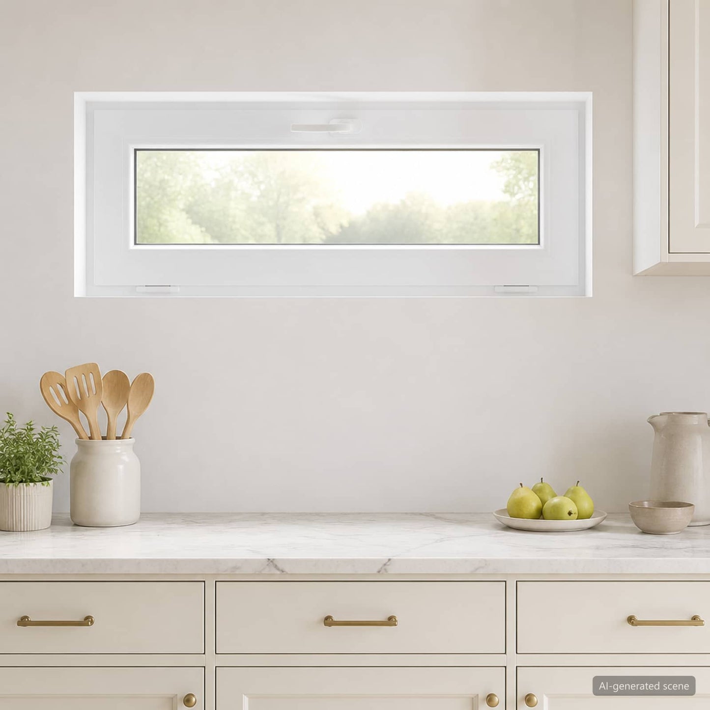 Kantel kelderraam RISOR 105 x 45 cm PVC en helder glas