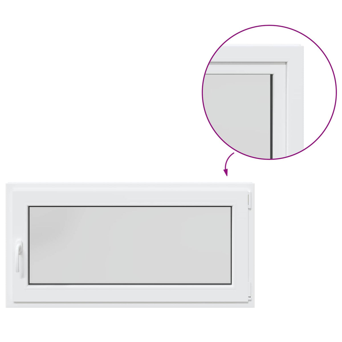 Kelderraam RISOR 120 x 50 cm PVC en glas