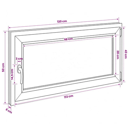 Kelderraam RISOR 120 x 50 cm PVC en glas