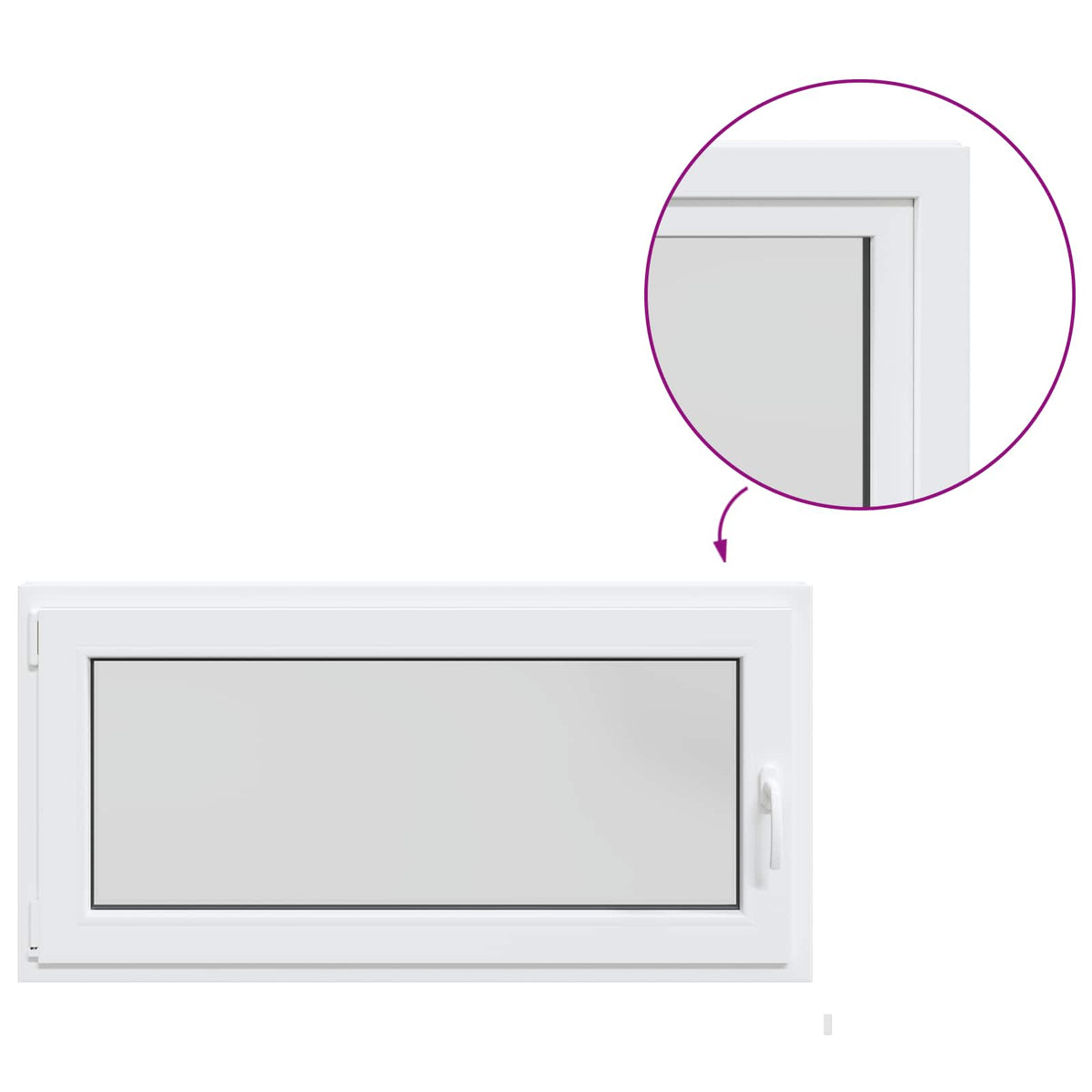 Kelderraam RISOR 120 x 50 cm PVC en glas