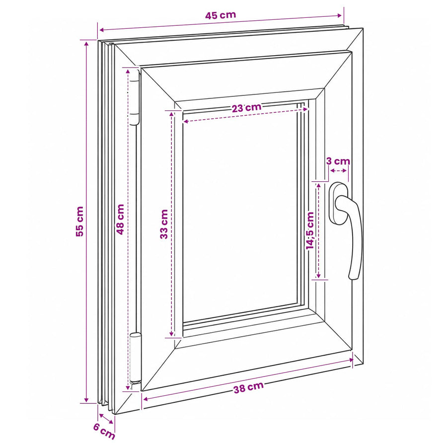 Kelderraam RISOR 50 x 55 cm PVC en glas