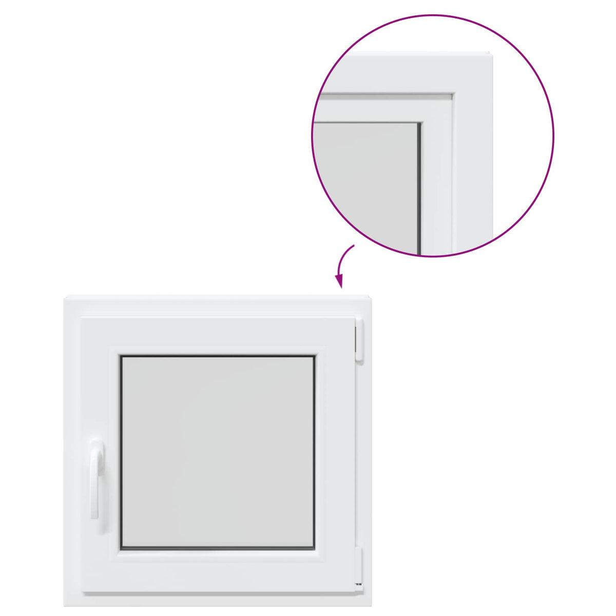 Kelderraam RISOR 55 x 55 cm PVC en glas