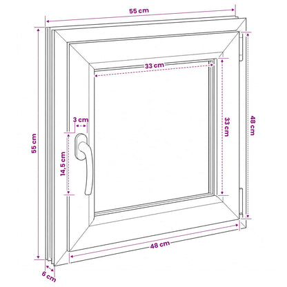 Kelderraam RISOR 55 x 55 cm PVC en glas