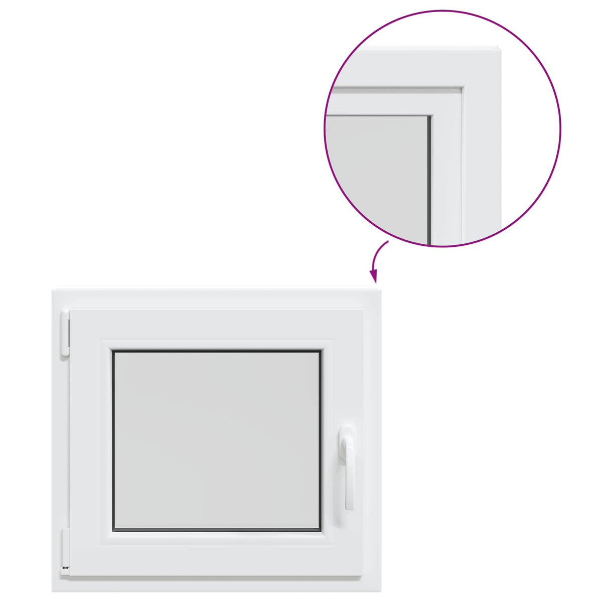 Kelderraam RISOR 60 x 55 cm PVC en glas