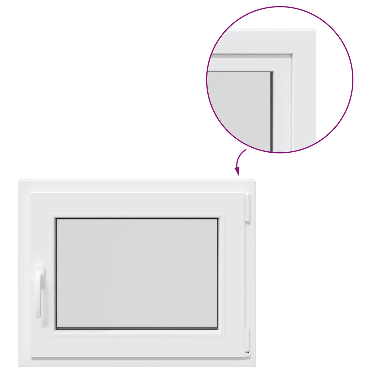 Kelderraam RISOR 50 x 55 cm PVC en glas