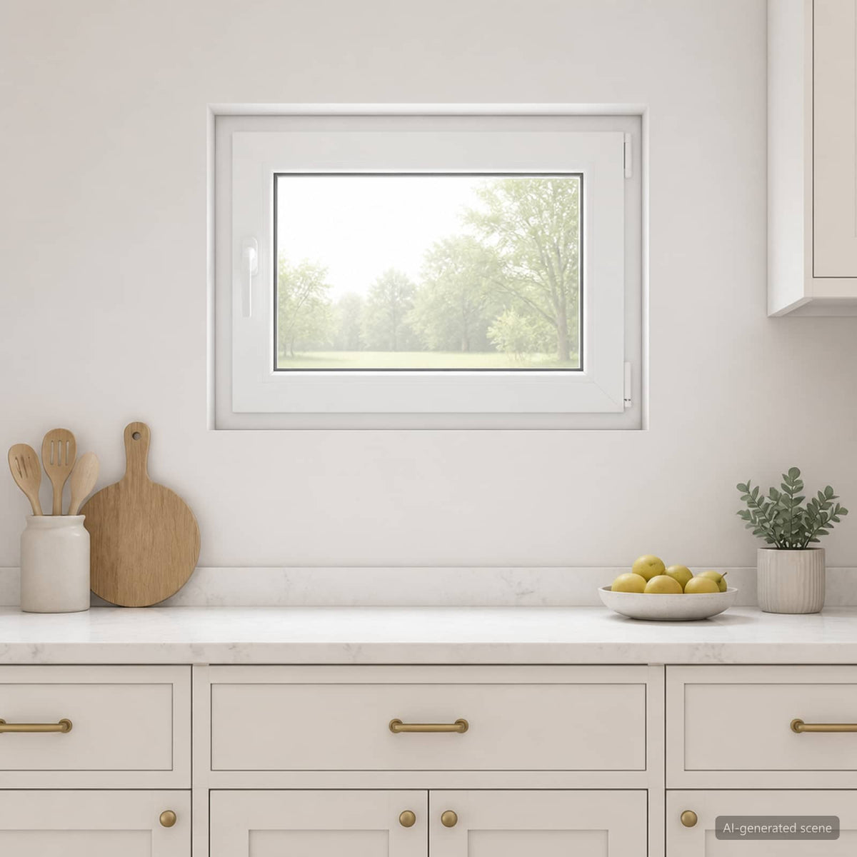 Kelderraam RISOR 80 x 55 cm PVC en glas