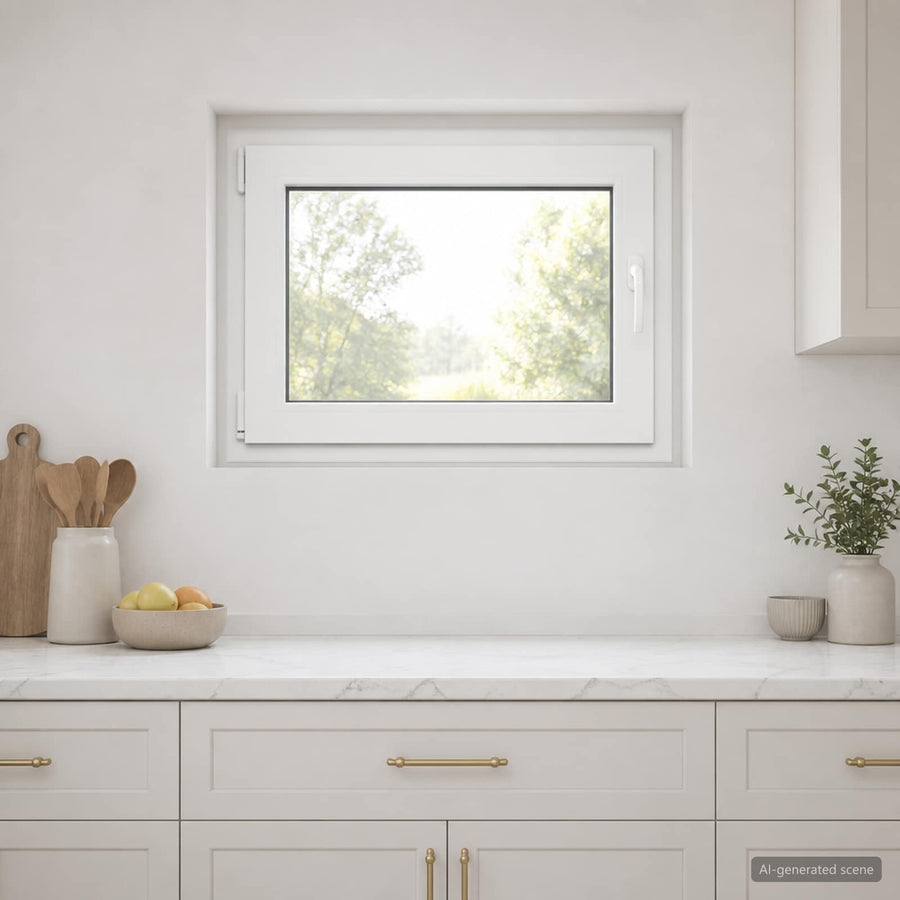 Kelderraam RISOR 80 x 55 cm PVC en glas