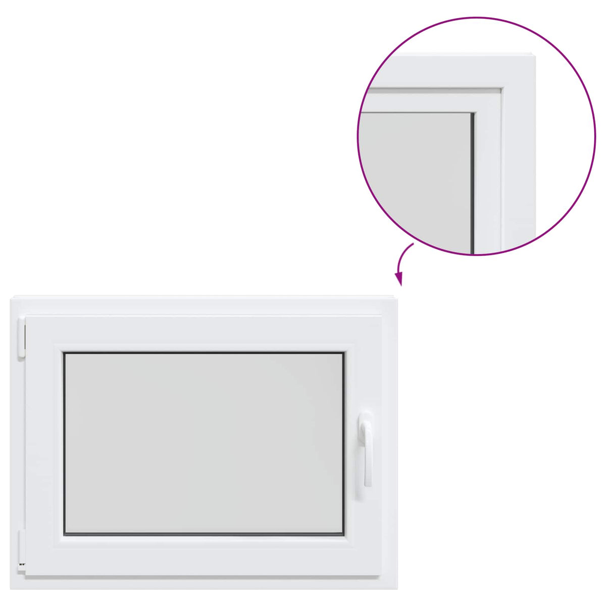Kelderraam RISOR 80 x 55 cm PVC en glas