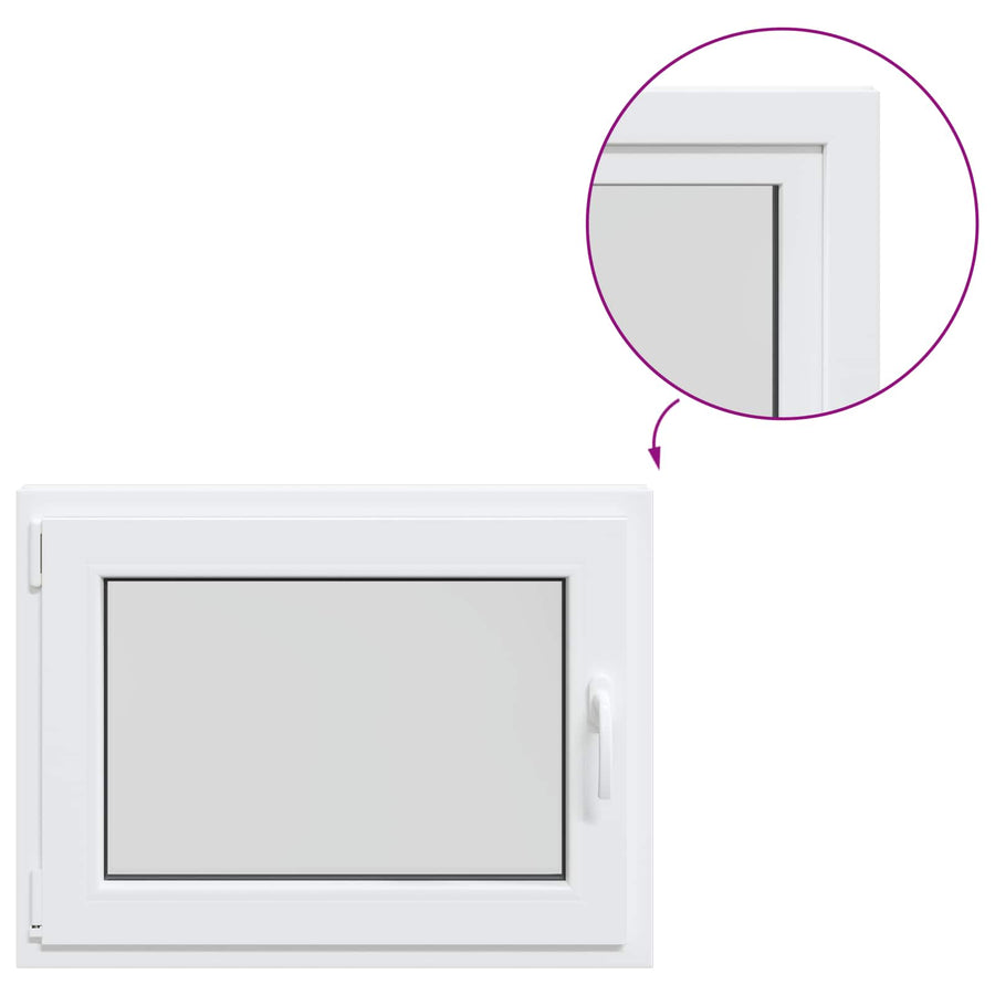 Kelderraam RISOR 80 x 55 cm PVC en glas