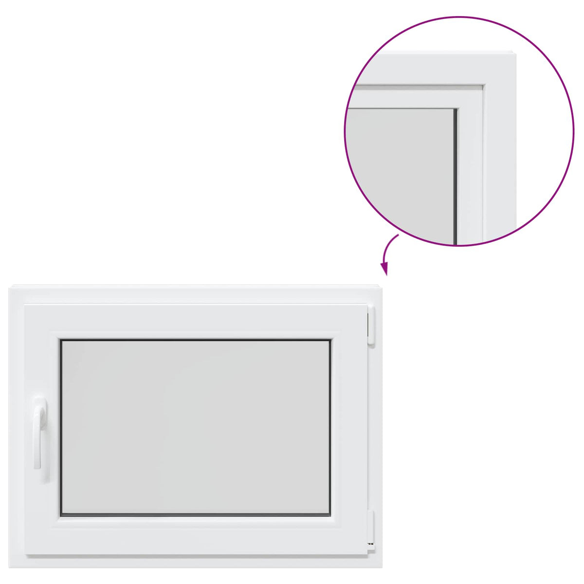 Kelderraam RISOR 50 x 55 cm PVC en glas