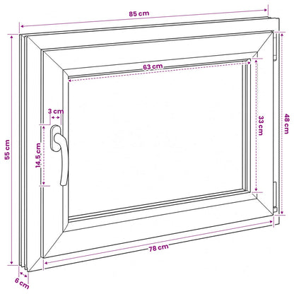 Kelderraam RISOR 50 x 55 cm PVC en glas