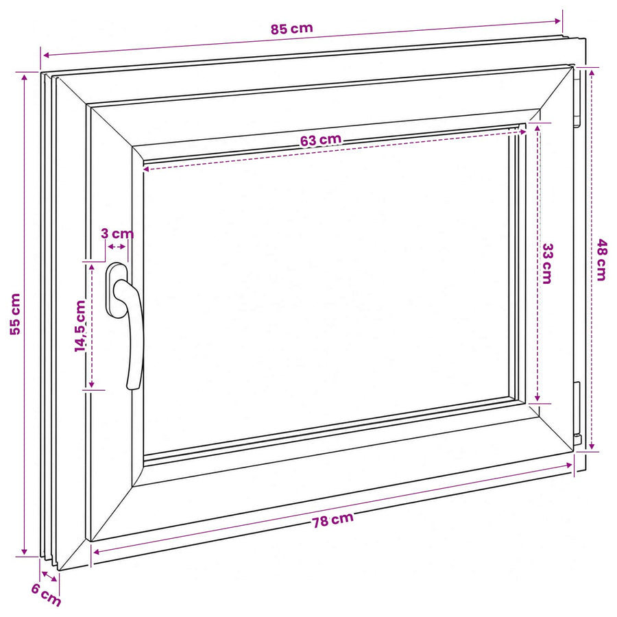Kelderraam RISOR 50 x 55 cm PVC en glas