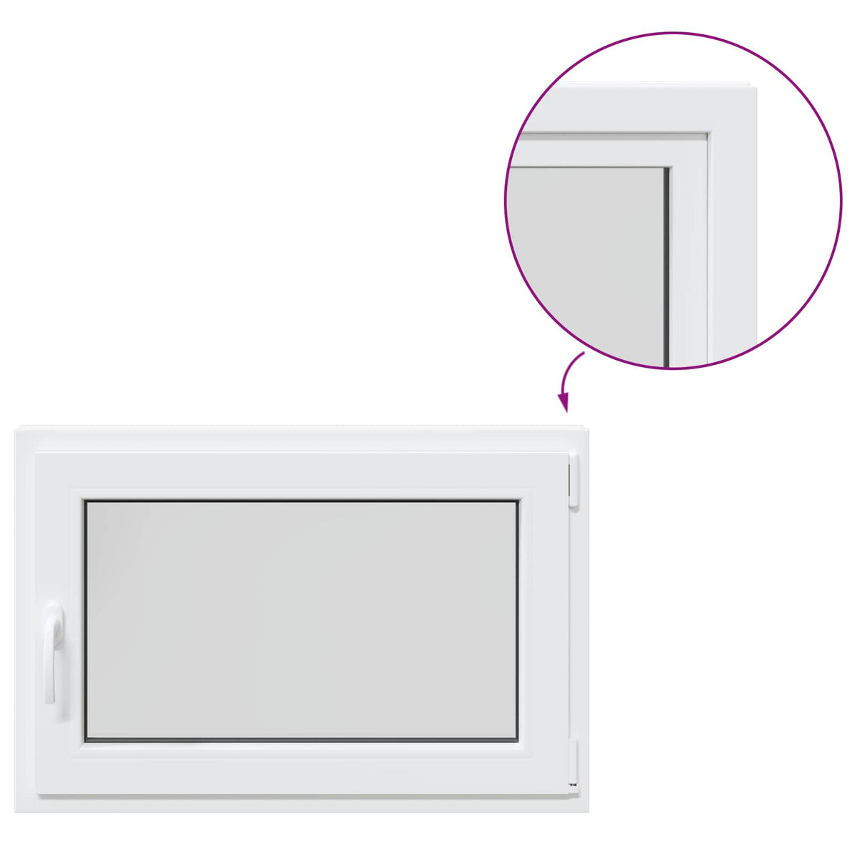 Kelderraam RISOR 90 x 55 cm PVC en glas