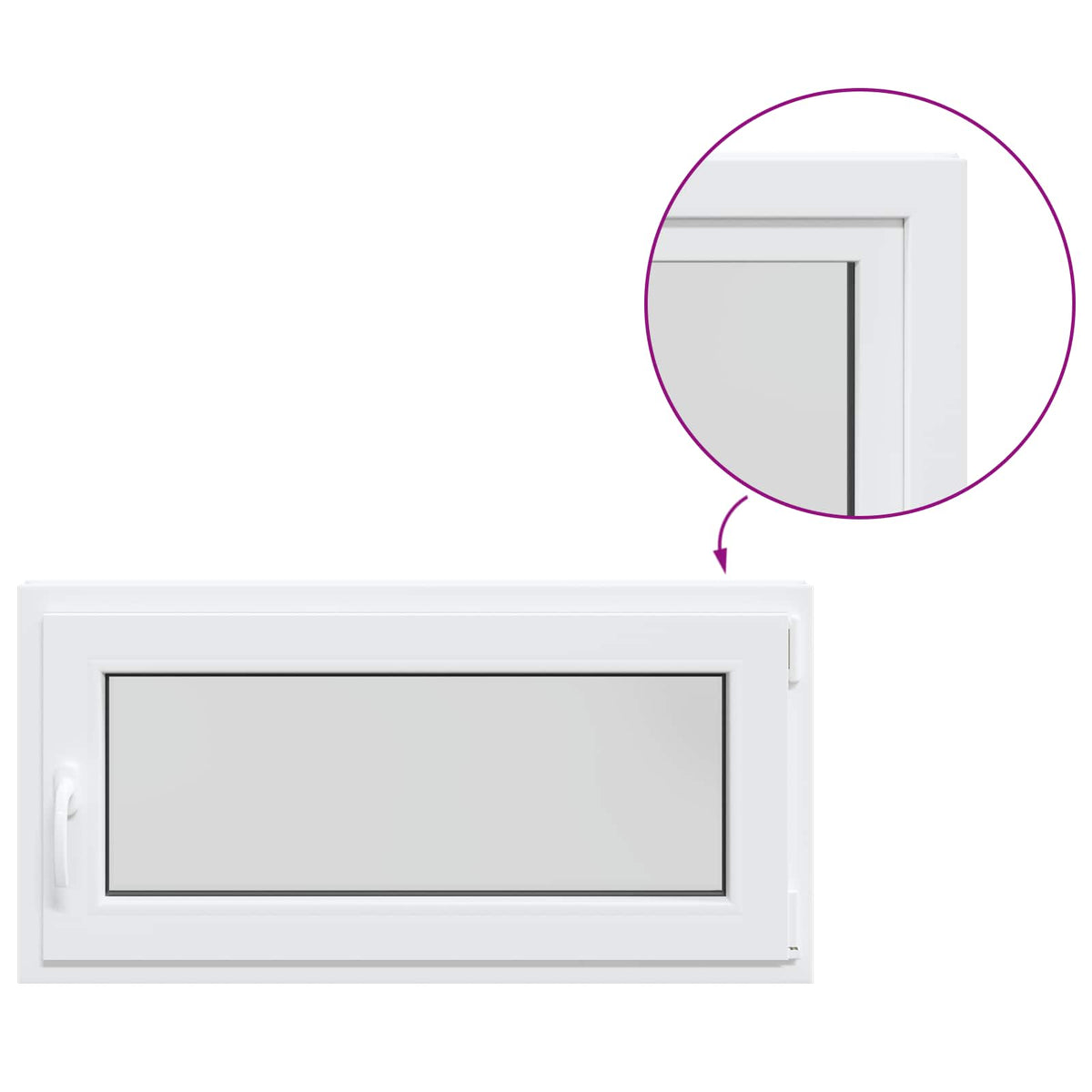 Kelderraam RISOR 50 x 55 cm PVC en glas