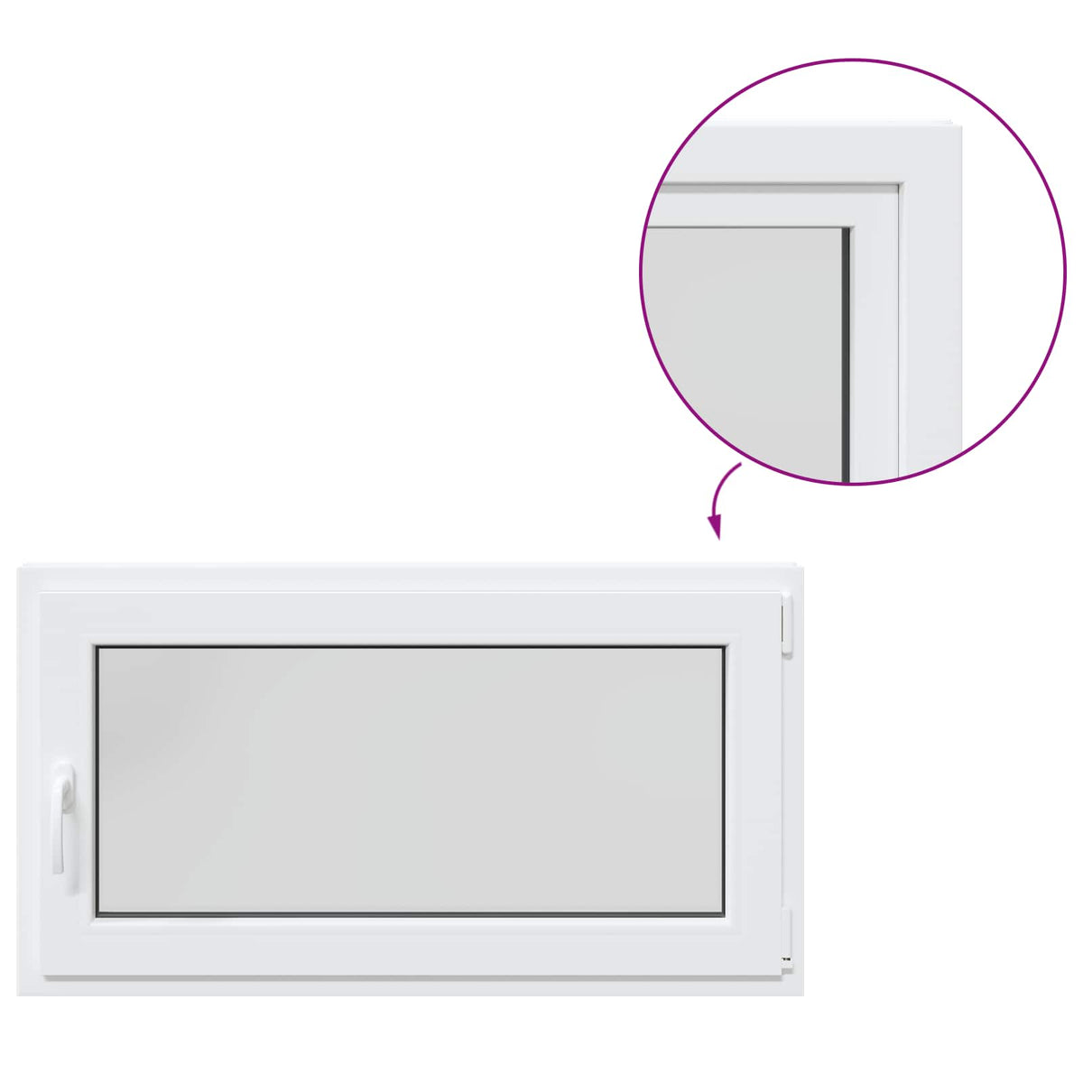 Kelderraam RISOR 110 x 55 cm PVC en glas