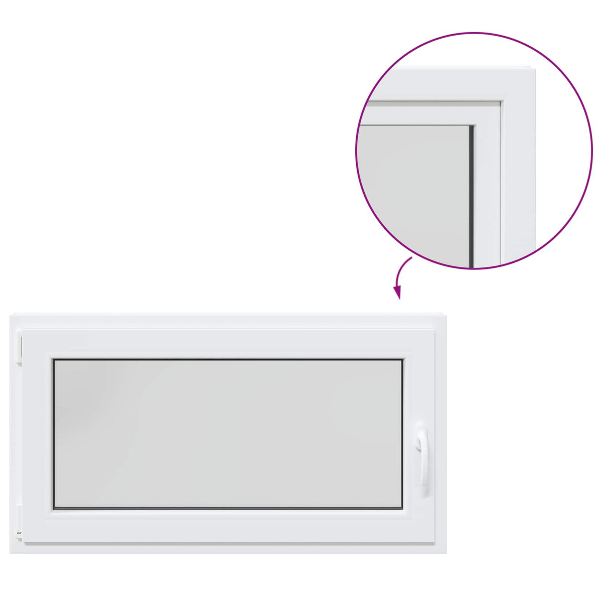 Kelderraam RISOR 110 x 55 cm PVC en glas