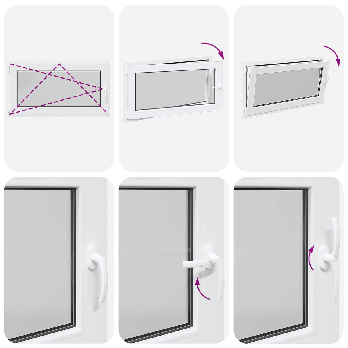 Kelderraam RISOR 110 x 55 cm PVC en glas